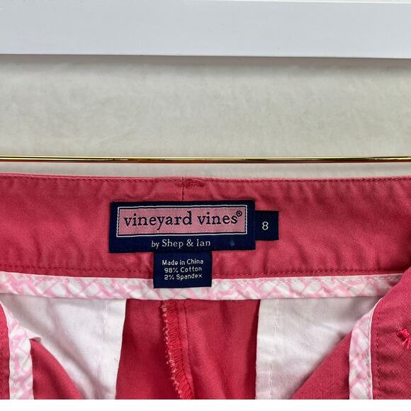 Vineyard Vines Coral Stretch Cropped Chino Dress Pants with Pockets, Size 8 - Picture 5 of 10